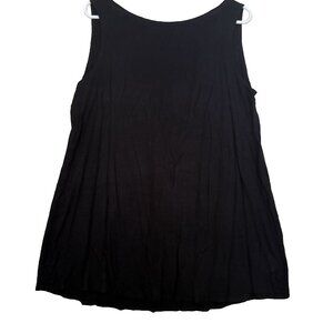 Stella Cruz Womens Backless Tunic Top Sz L Black Rayon Stretch‎ Flowy Dark Fairy